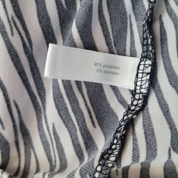 Y2K zebra print sleeveless shift dress scoop‎ neck knee length maximalist - Picture 8 of 9